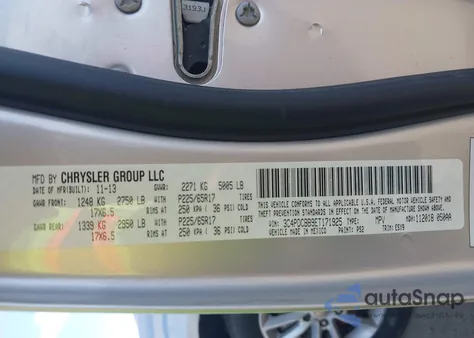 2014 Dodge Journey Sxt from USA, damaged, VIN 3C4PDCBB9ET171925